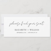 Carte d'en-tête de table de Mariage de script déta (Dos)