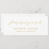 Carte d'en-tête de table de Mariage de script déta (Devant / Derrière)