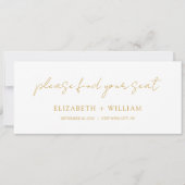 Carte d'en-tête de table de Mariage de script déta (Devant)