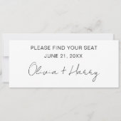 Carte d'en-tête de table de mariage élégante moder (Devant)