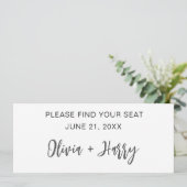 Carte d'en-tête de table de mariage minimal modern (Debout devant)