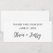 Carte d'en-tête de table de mariage moderne minima (Devant / Derrière)