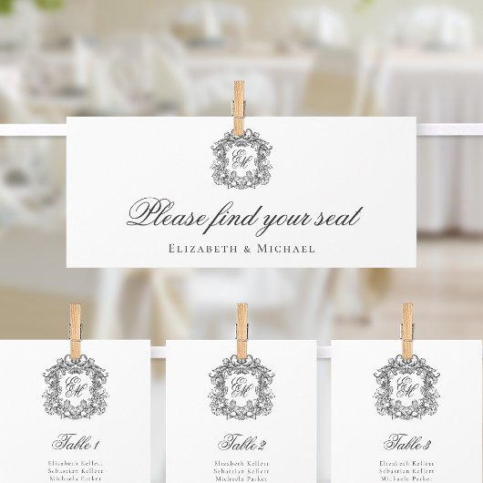 Carte d'en-tête de tableau de Mariage de crête Mon