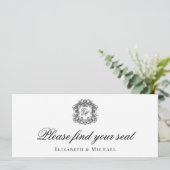 Carte d'en-tête de tableau de Mariage de crête Mon (Debout devant)