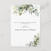 Carte d'encart de mariage à la verdure (Dos)