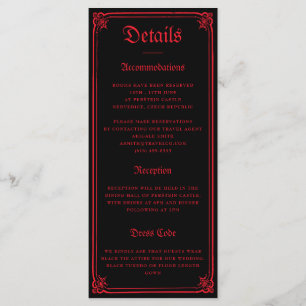 Carte d'encart de mariage gothique noir rouge