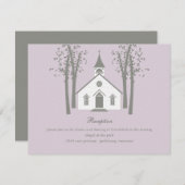 Carte d'encart de réception de mariage à la chapel (Devant / Derrière)