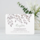 Carte d'encart de réception de mariage aux fleurs  (Debout devant)