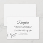 Carte d'encart de réception de mariage botanique (Devant / Derrière)
