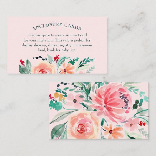Carte d'enceinte à fleurs rose (Devant / Derrière)