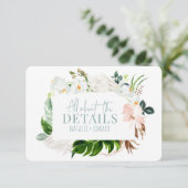 Carte d'enceinte à fleurs tropicales rose, turquoi (Debout devant)