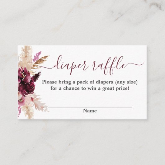 Carte d'enceinte de tombola de baby shower de Bour (Devant)