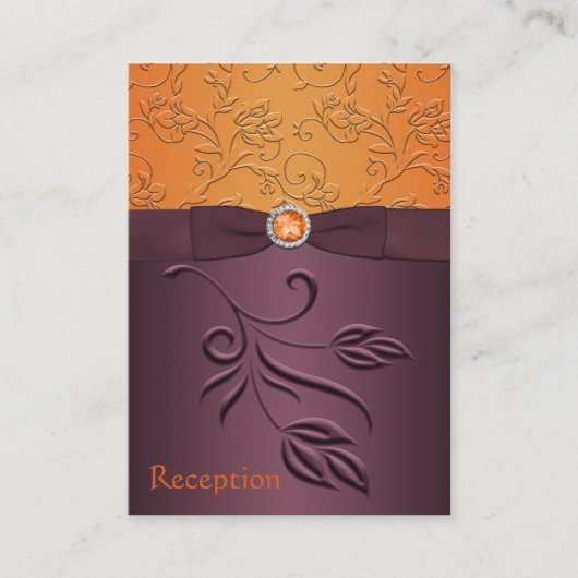 Carte d'enceinte florale pourpre et tangerine (Devant)