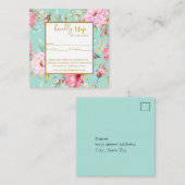 Carte d'enceinte rsvp de mariage floral vintage (Devant / Derrière)
