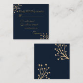 Carte d'enceinte RSVP marine et or Elegant mariage (Devant / Derrière)
