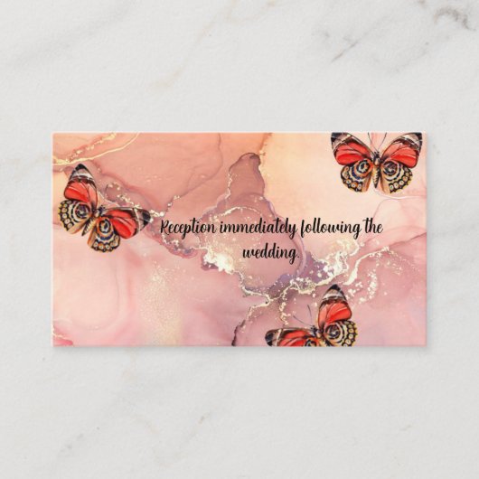 Carte d'Enclos de Réception avec Papillons (Devant)