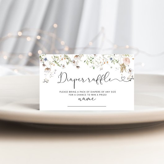 Carte d'enclos pour billet de tombola fleur sauvag