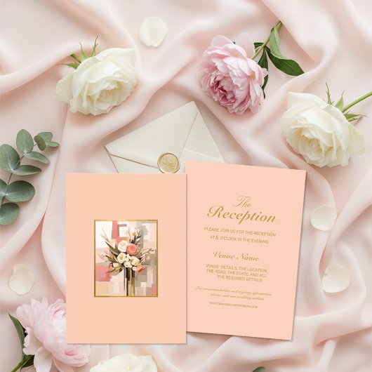 Carte d'Enclosure de Réception de Mariage Élégante