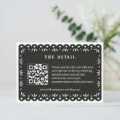 CARTE D'ENCOMBREMENT PICADO EN PAPEL NOIR MEXICAIN (Debout devant)