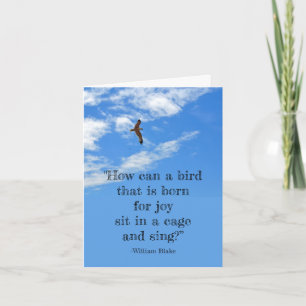 Carte d'encouragement aux oiseaux en cage William 