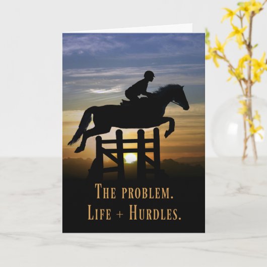 Carte d'encouragement Cheval (Fleur jaune)