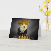 Carte d'encouragement Corgi (Fleur jaune)