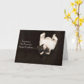 Carte d'encouragement de bouledogue français (Fleur jaune)