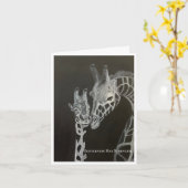 Carte d'encouragement de girafe (Fleur jaune)