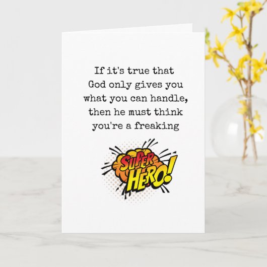 Carte d'encouragement et de support (Fleur jaune)