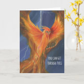 Carte d'encouragement Phoenix (Fleur jaune)