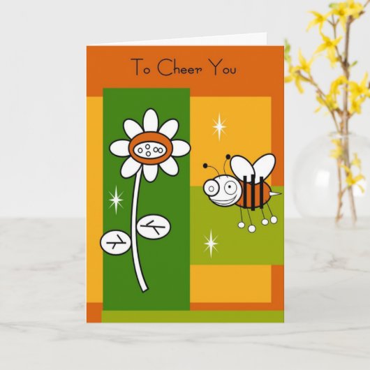 Carte d'encouragement "Pour vous encourager" (Fleur jaune)