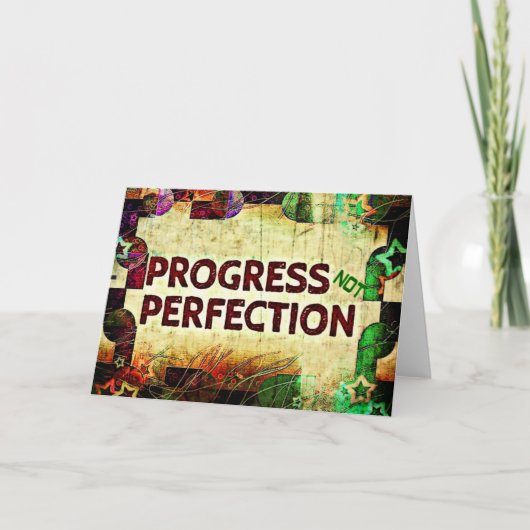 Carte d'encouragement - Progrès pas la perfection (Devant)