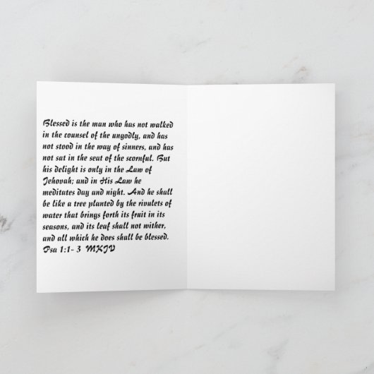 Carte d'encouragement Psalm 1 (Intérieur)