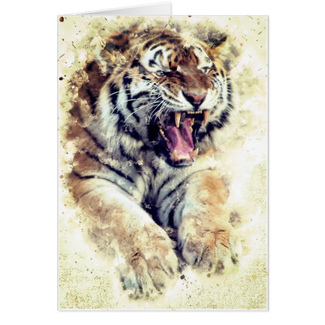 Carte d'encouragement Tiger (Devant)