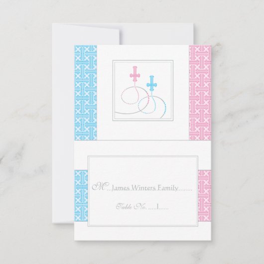 Carte | d'endroit de Tableau de baptême de jumeaux (Devant)