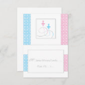 Carte | d'endroit de Tableau de baptême de jumeaux (Devant / Derrière)