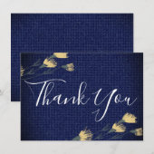 Carte Denim décontracté et Fleurs sauvages Merci Mariage (Devant / Derrière)