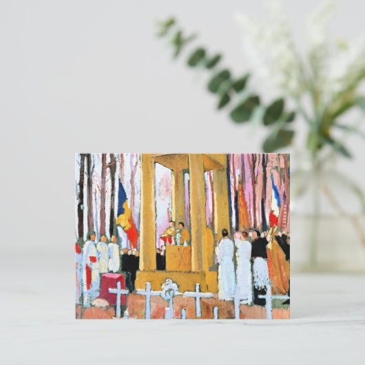 Carte Denis - Messe devant la tombe d'Ernest Psichari (Debout devant)