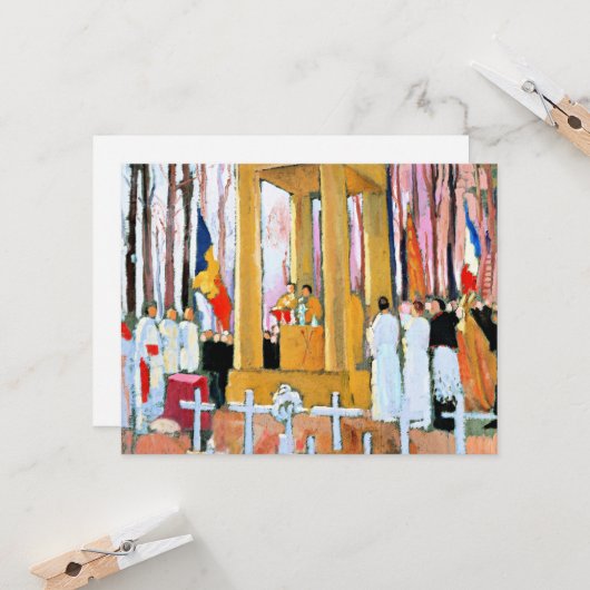 Carte Denis - Messe devant la tombe d'Ernest Psichari (Devant/Arrière en situation)