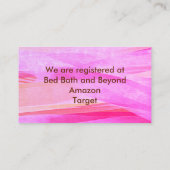 Carte d'enregistrement Automne Feuilles Rose (Dos)