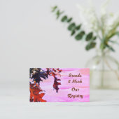Carte d'enregistrement Automne Feuilles Rose (Debout devant)