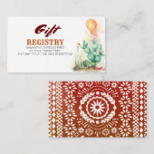 Carte d'enregistrement cadeau de style mexicain (Devant / Derrière)