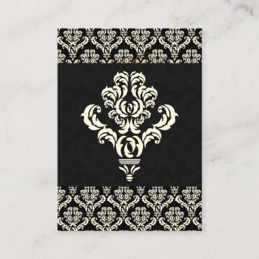 Carte d'enregistrement cadeau mariage Damask Black (Devant)