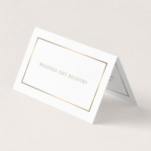 Carte d'enregistrement cadeau moderne White & Gold