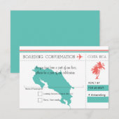 Carte d'enregistrement Costa Rica Corail et Menthe (Devant / Derrière)