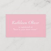 Carte d'enregistrement de cadeau rose modifiable,  (Dos)