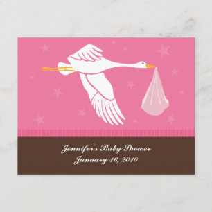 Carte d'enregistrement de cigogne de baby shower -