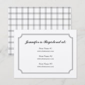 Carte d'enregistrement de Dogwood Plaid (Devant / Derrière)