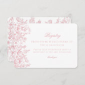 Carte d'enregistrement de la nuptiale rose de la C (Devant / Derrière)