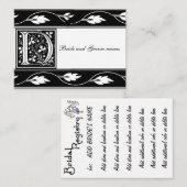 Carte d'enregistrement de mariage Monogramme D noi (Devant / Derrière)